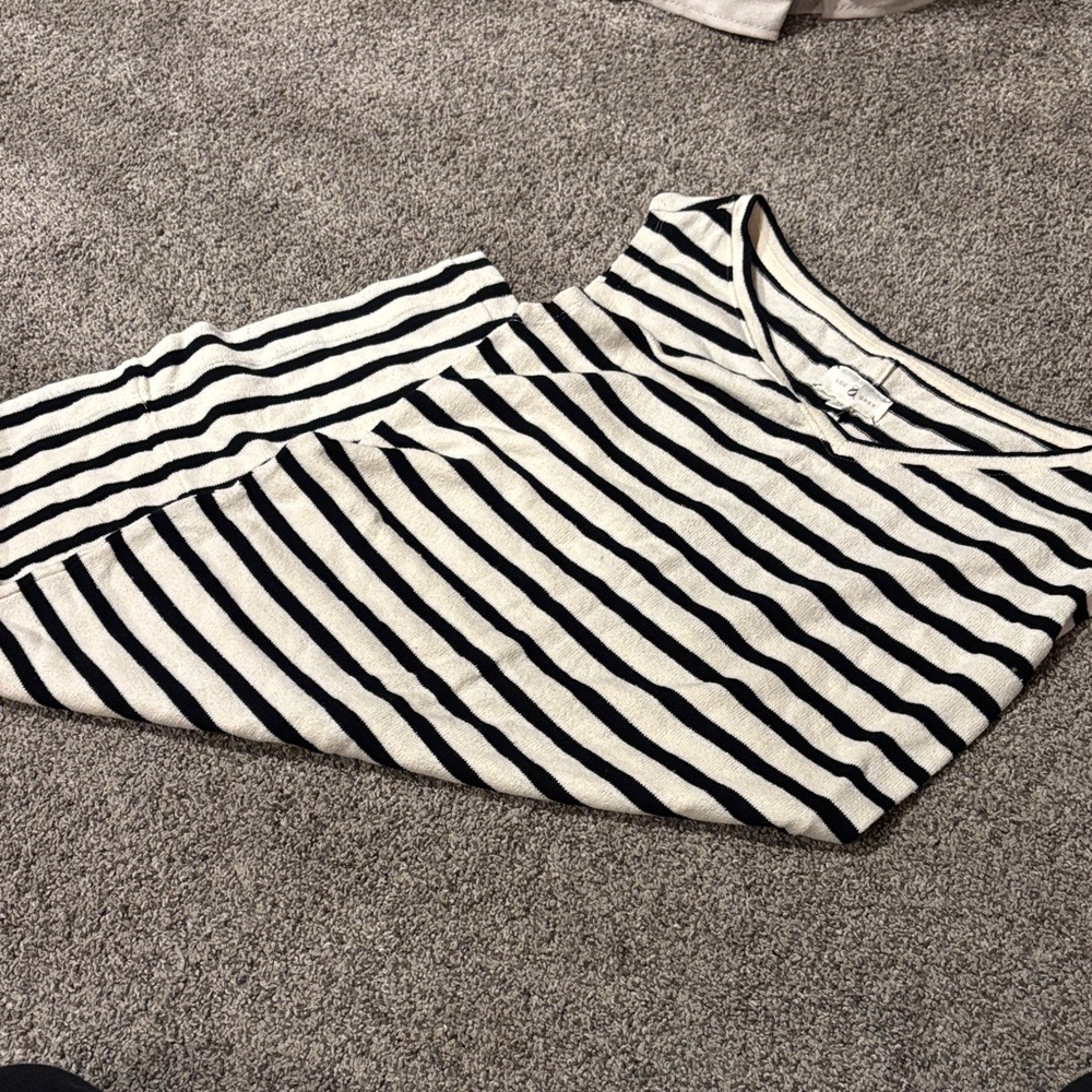 Lou & Grey Black & White Striped Long Sleeve Top